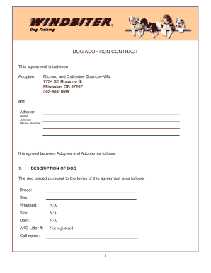 Pet Adoption Agreement