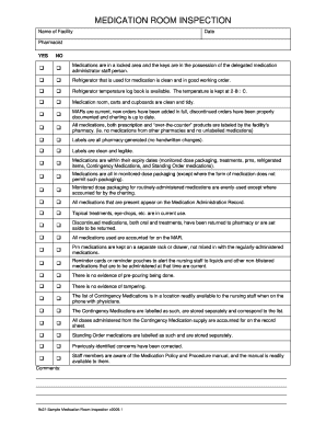 Medication Room Inspection Form