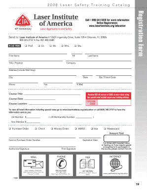 Laser Safety Training Catalog