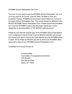NYSSMA School Participation Fee Form