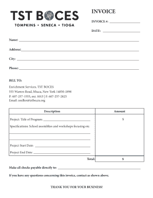 Invoice for Educational Services
