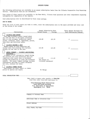 Illinois Crop Reporting Order Form