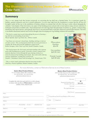 Log Home Construction Guide Order Form