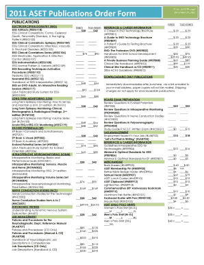 ASET Publications Order Form