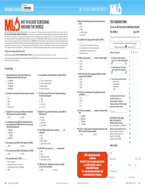 Continuing Education Test on NAT in Blood Screening