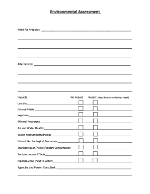 Environmental Assessment Form