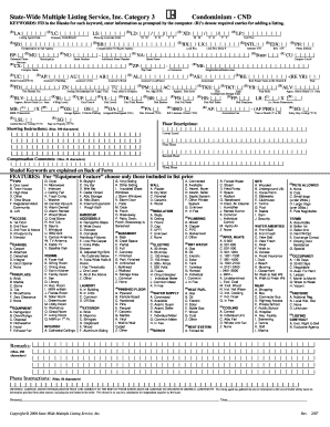 Condominium Listing Form