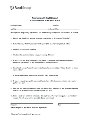Americans with Disabilities Act Accommodation Request Form
