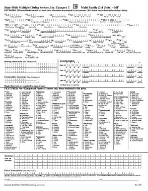 Multi Family Property Listing Form