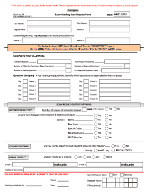 Exam Grading Scan Request Form