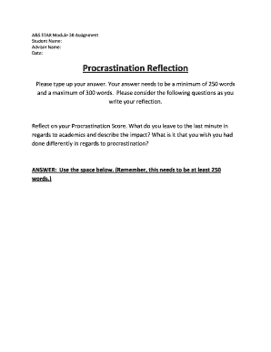 Procrastination Reflection Assignment
