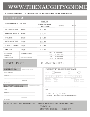 Gnome Order Form