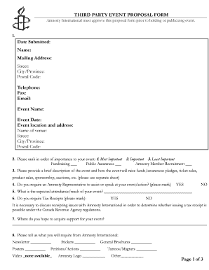 Third Party Event Proposal Form