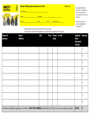 Charity Challenge Sponsorship Form