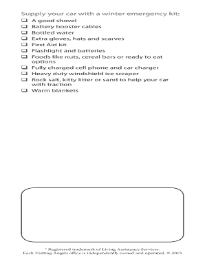 Winter Safety Checklist
