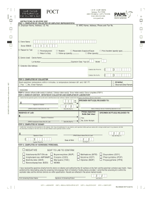Drug Screening Chain of Custody Form