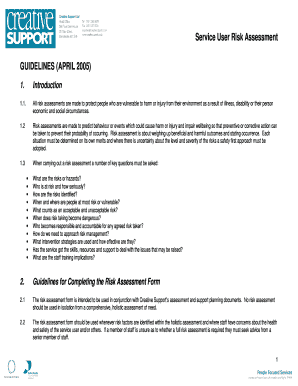 Service User Risk Assessment Form - Creative Support Ltd