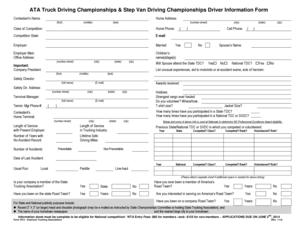 ATA Truck Driving Championships Driver Information Form