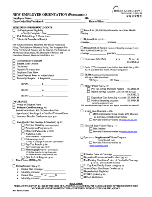 New Employee Orientation Form