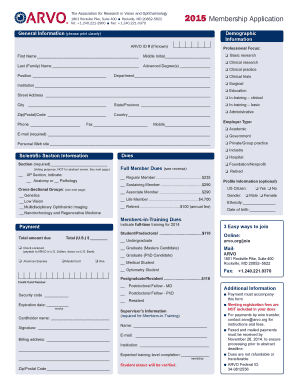 ARVO Membership Application
