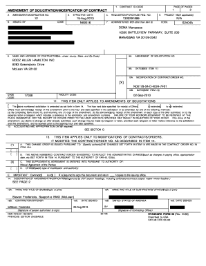 US Federal Contract Amendment Form