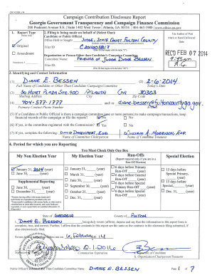 Georgia Campaign Contribution Disclosure Report