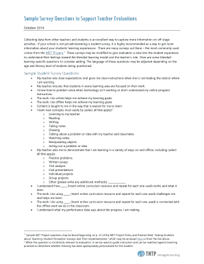 Teacher Evaluation Survey Questions