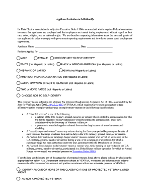 Applicant Invitation to Self-Identify
