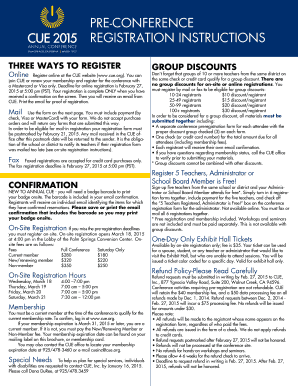 CUE 2015 Conference Registration Form
