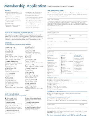 CUE Membership Application Form