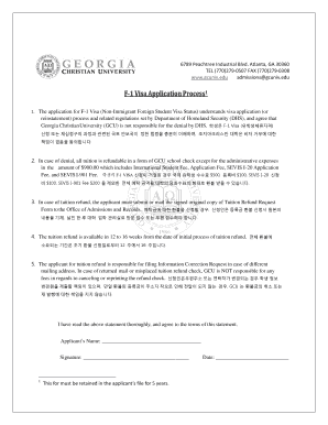 F-1 Visa Application Agreement