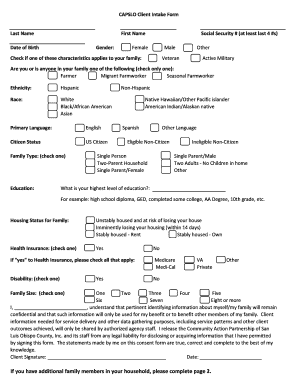 CAPSLO Client Intake Form