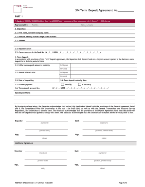 Latvian Term Deposit Agreement