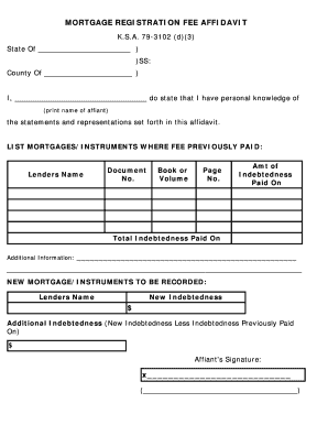 Mortgage Registration Fee Affidavit