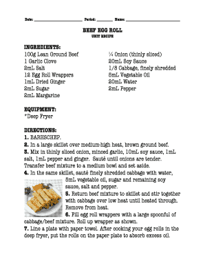 Beef Egg Roll Recipe Form