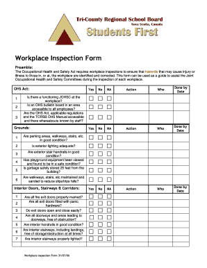Workplace Inspection Form