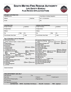 South Metro Fire Rescue Plan Review Application