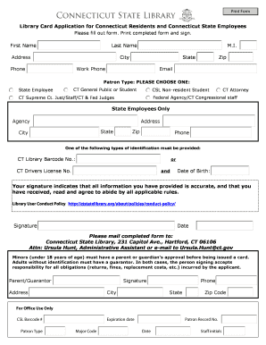 Library Card Application for Connecticut Residents