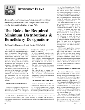 IRA Minimum Distribution Rules