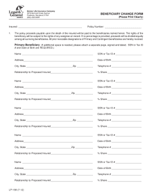 Banner Life Insurance Beneficiary Change Form