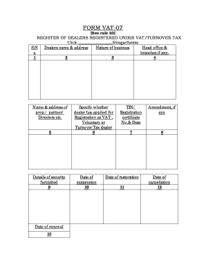 VAT-07 Form