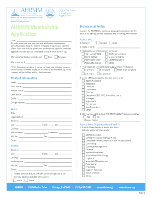AHRMM Membership Application