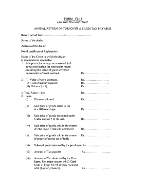 ST-12 Annual Return of Turnover and Sales Tax