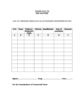 VAT-79 Form