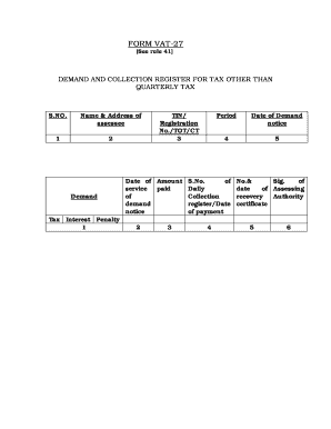 VAT-27 Demand and Collection Register