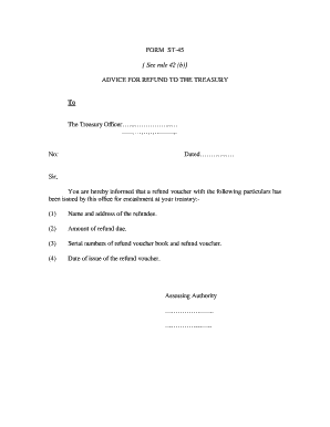 ST-45 Refund Voucher Advice