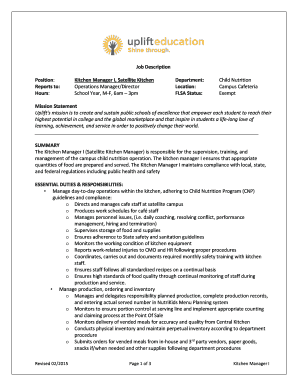 Kitchen Manager Job Description