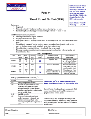 Timed Up and Go Test Form