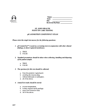 pH AmnioTest Competency Exam