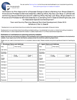 Notification for Prior Approval for Change of Use of a Building